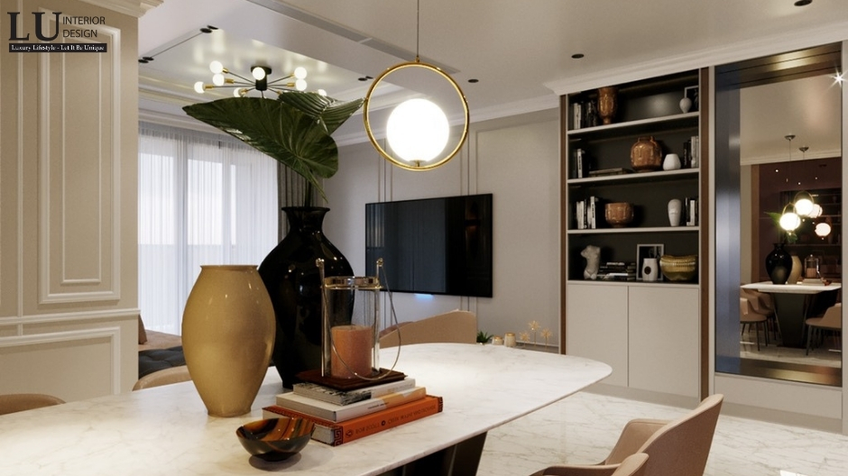 ứng dụng xu hướng mới trong thi công nội thất phong cách tân cổ điển