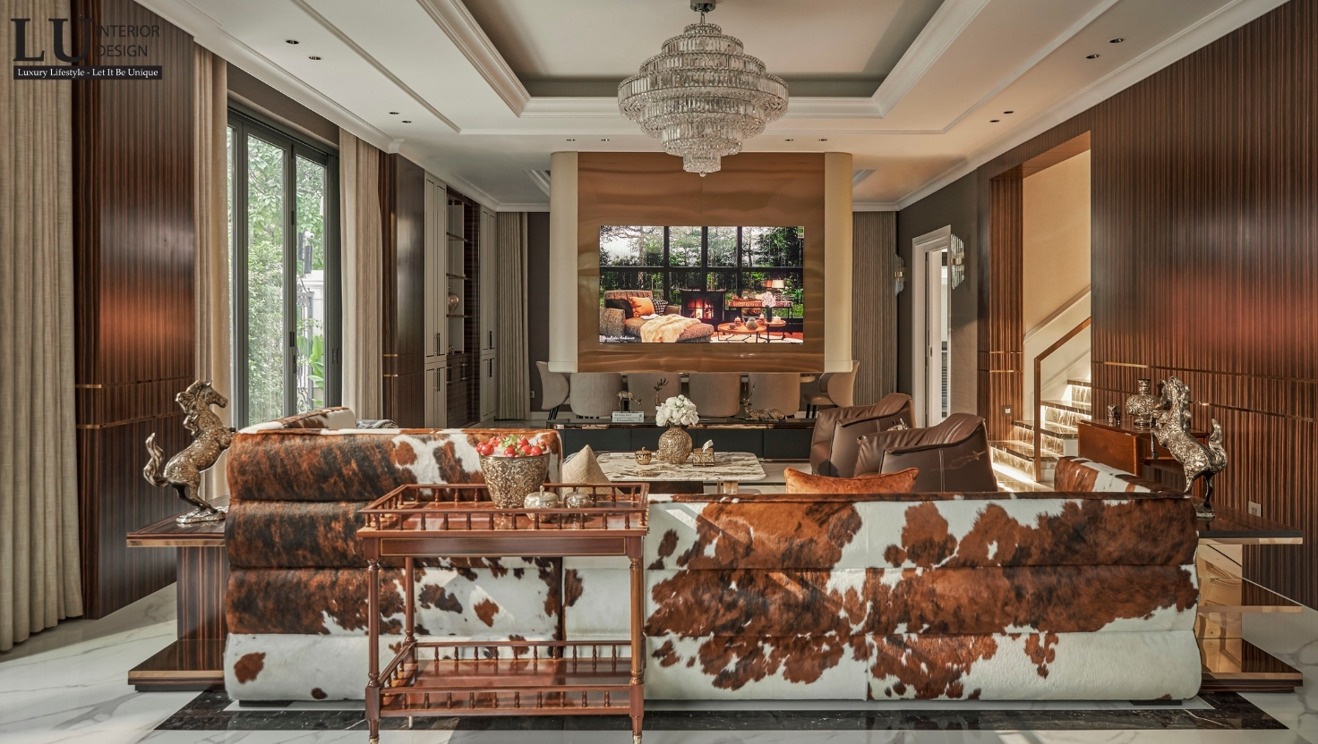 Thi công nội thất biệt thự phòng khách sang trọng đẳng cấp