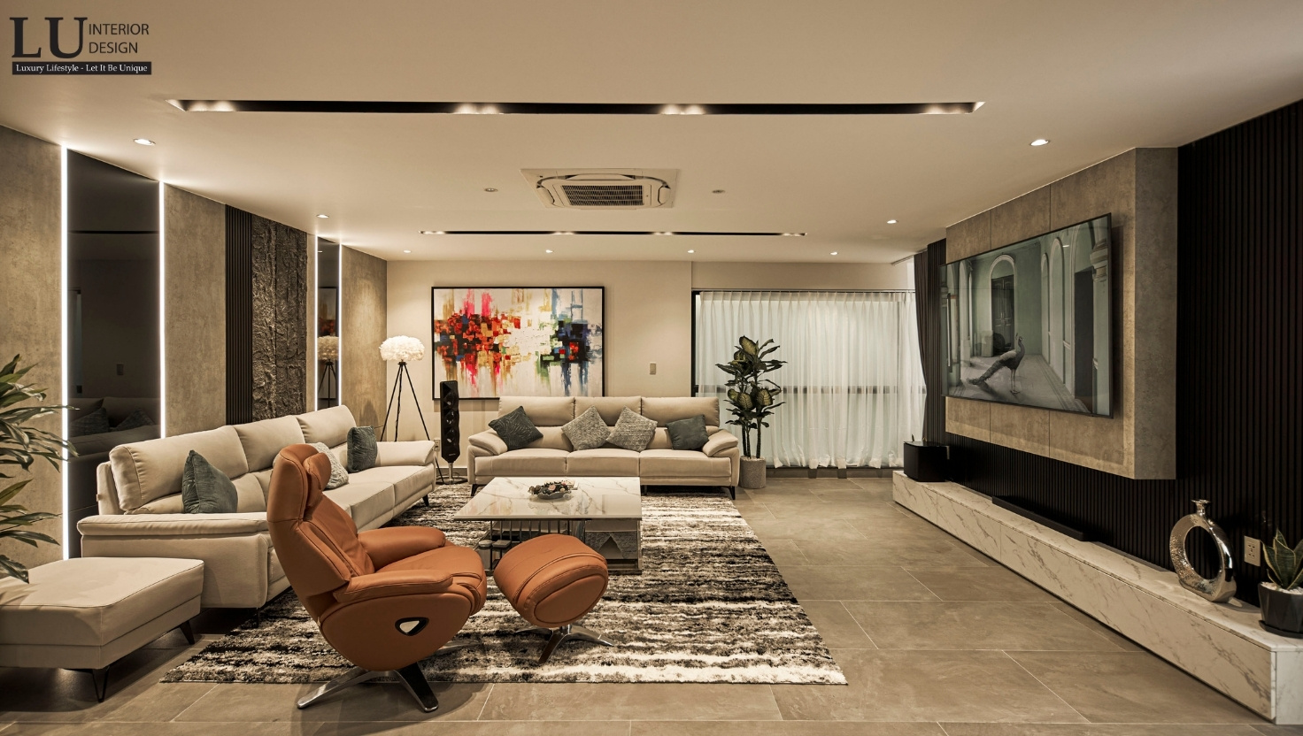 Phòng khách Penthouse Phú Mỹ Hưng - sang trọng và tiện nghi