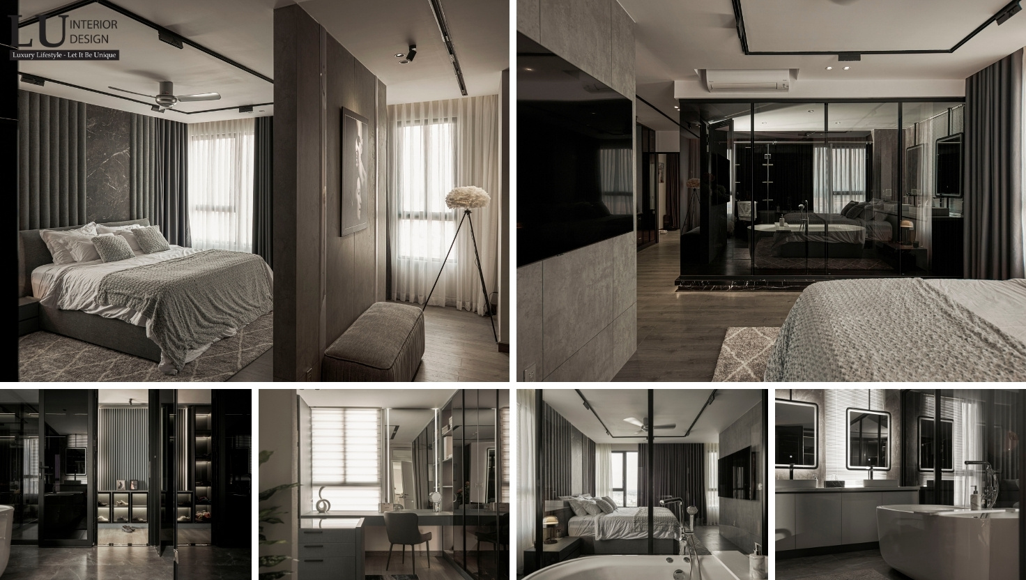 Phòng ngủ Penthouse sang trọng, không gian rộng rãi với thiết kế hiện đại và tiện nghi, mang lại sự thoải mái tối đa cho gia chủ