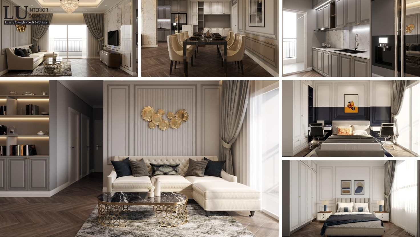 Thiết kế căn hộ cao cấp phong cách Modern Classic, kết hợp giữa vẻ đẹp cổ điển sang trọng và sự thanh lịch hiện đại