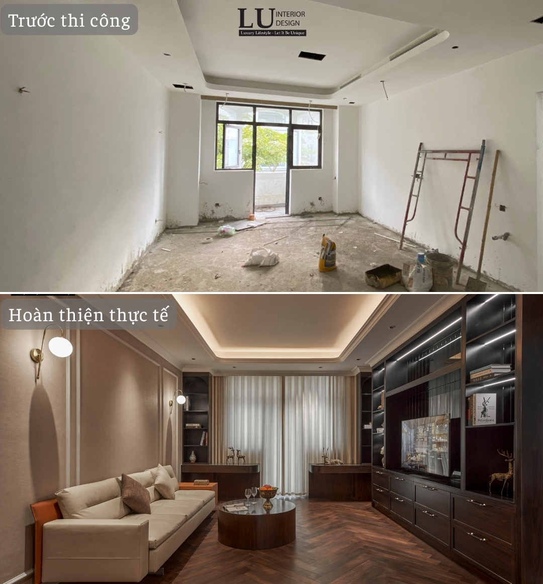 Trước và sau thi công phòng khách biệt thự Victoria