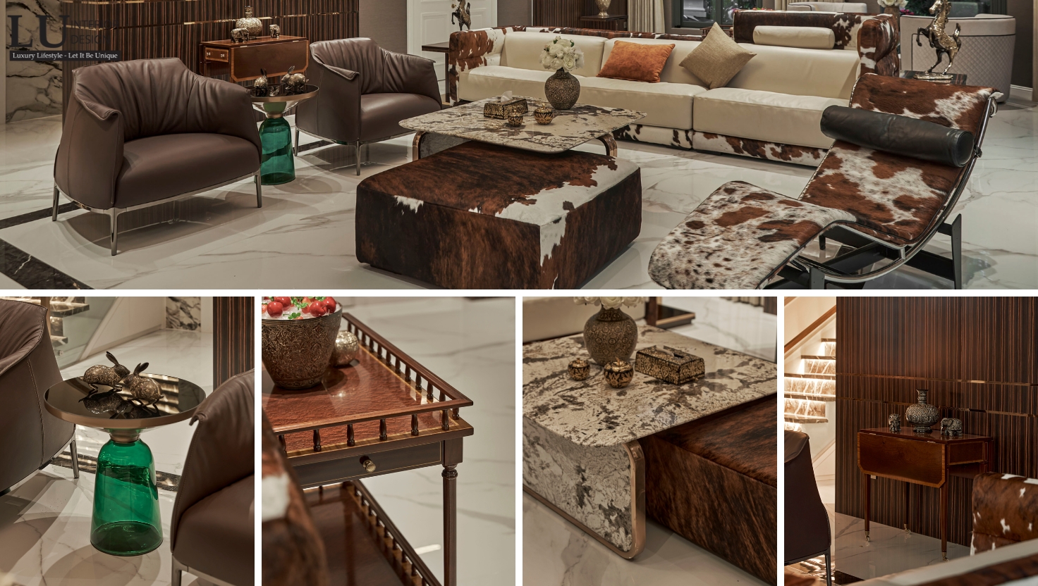 Phòng khách sang trọng, tinh tế trong từng chi tiết được hoàn thiện bởi LU Design.