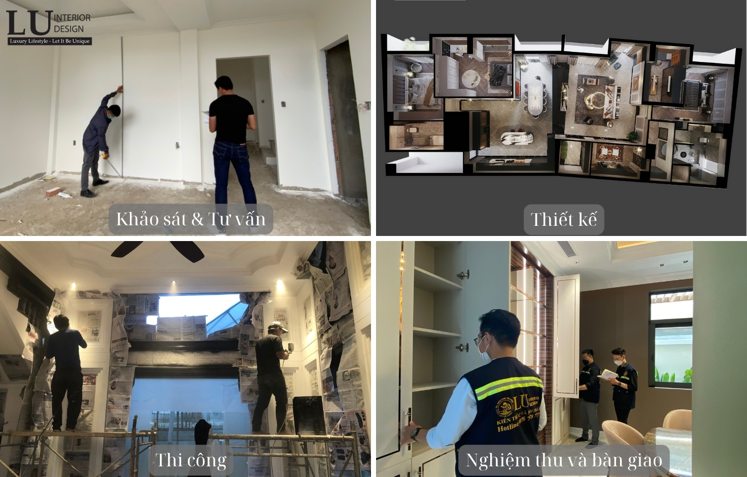 Dịch vụ thi công nội thất trọn gói tại LU Design
