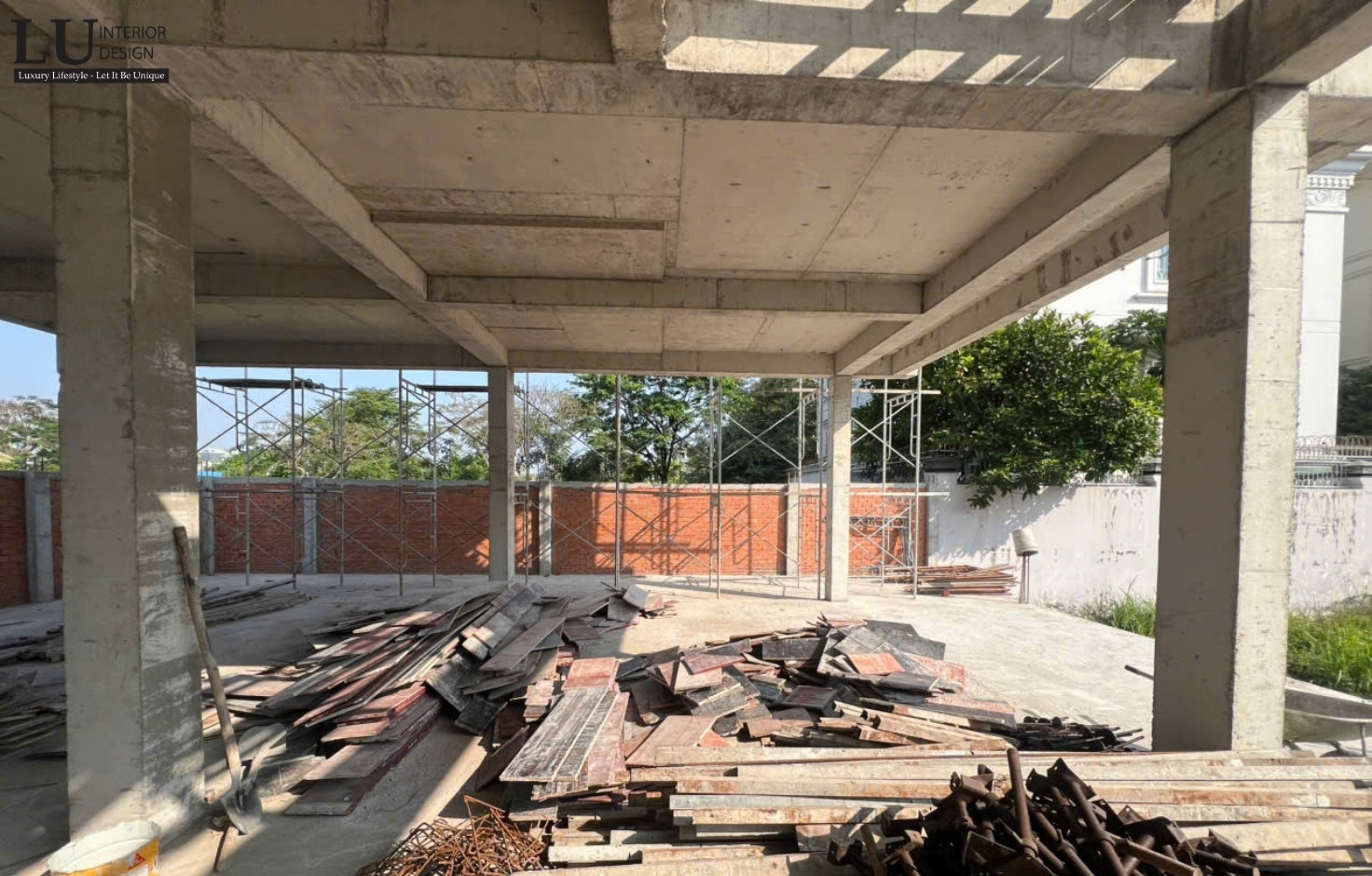 Hình ảnh công trình biệt thự quận 9 khi LU Design đến khảo sát